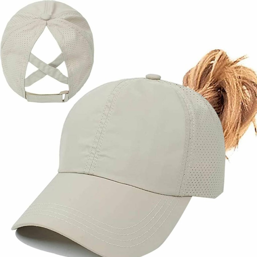 Enwokran Women's Adjustable Ponytail Baseball Cap - High Bun Trucker Hat, Criss Cross Back, Quick Drying, Unisex Design