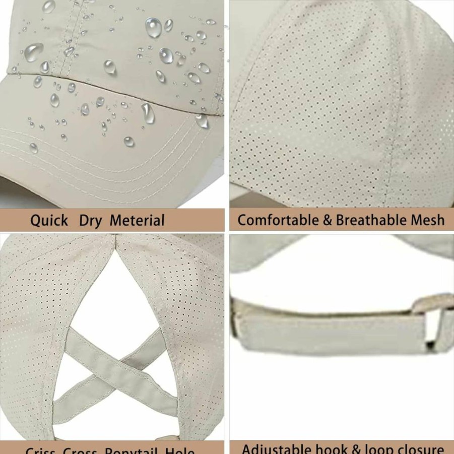 Enwokran Women's Adjustable Ponytail Baseball Cap - High Bun Trucker Hat, Criss Cross Back, Quick Drying, Unisex Design