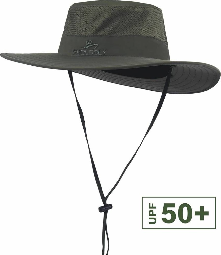 KOOLSOLY UPF 50+ Sun Protection Fishing Hat with Neck Flap for Men & Women - Breathable Outdoor Sun Cap for Hiking, Boating, and Beach