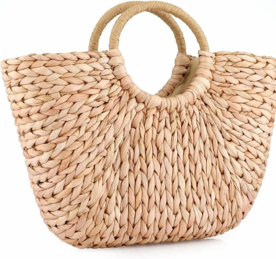 YYW Women's Summer Straw Rattan Handbag - Hand-Woven Beach Tote & Clutch for Sea Outings