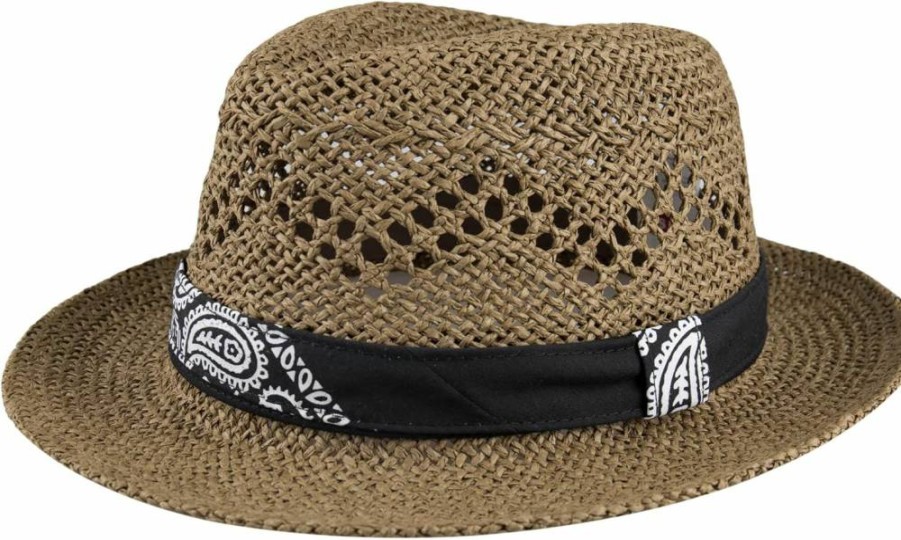 Levi's Men's Classic Panama Fedora Hat for Summer Style and Vacation Outfits
