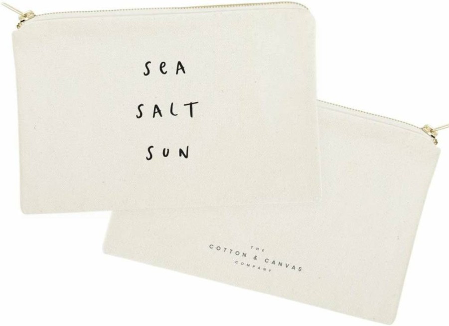 The Cotton & Canvas Co. Waterproof Beach Makeup Bag - Travel Cosmetic Pouch for Summer, Sun & Sea Salt Resistant Toiletry Organizer