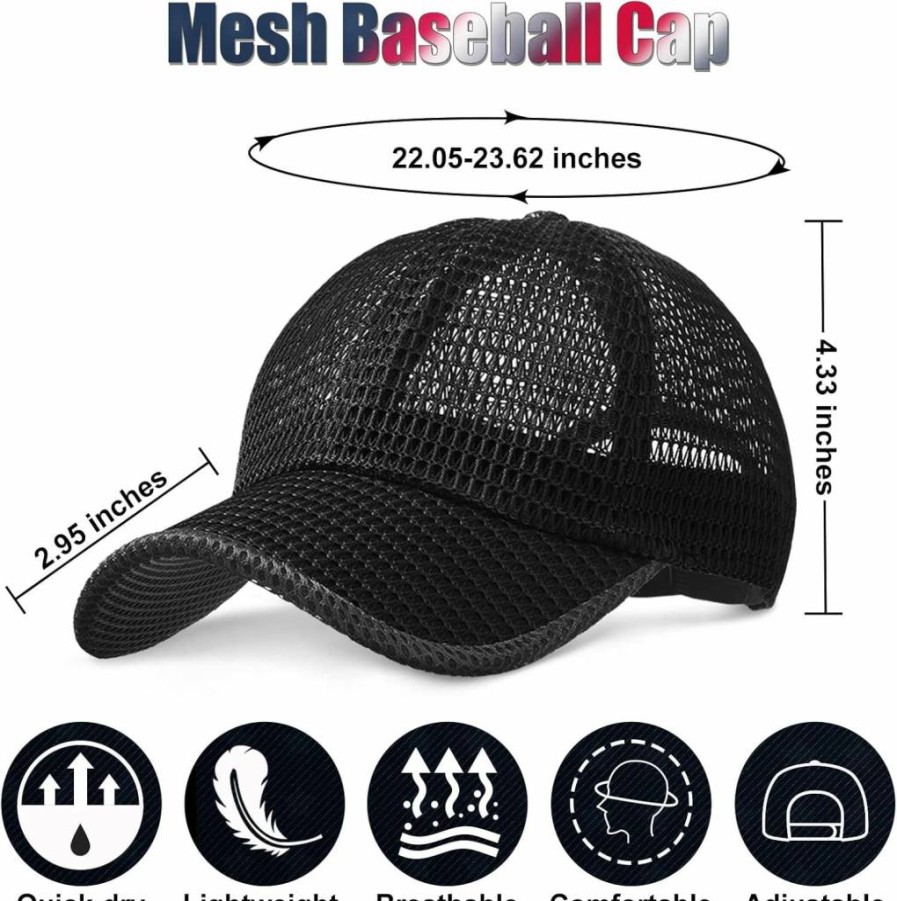 Foaincore Adjustable Breathable Mesh Baseball Cap for Men & Women - Summer Quick Dry Casual Trucker Hat
