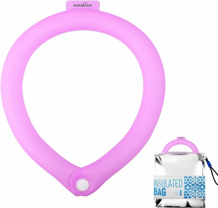 NINEBLUE Ice Neck Cooler - Wearable Cooling Tube with Insulated Bag, Anti-Slip Design & Adjustable Buttons for Outdoor, Indoor, Sports in Hot Weather