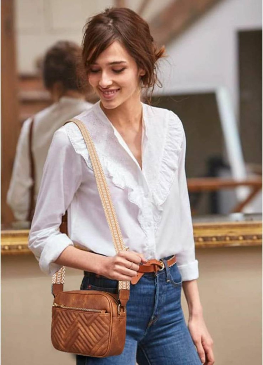 BOSTANTEN Vegan Leather Crossbody Bag for Women - Quilted Small Shoulder Purse with Wide Strap