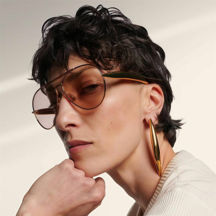 GUVIVI Retro Gold Aviator Sunglasses for Women & Men – 2025 Oversized 70s Metal Sun Glasses – Vintage Style UV Protection
