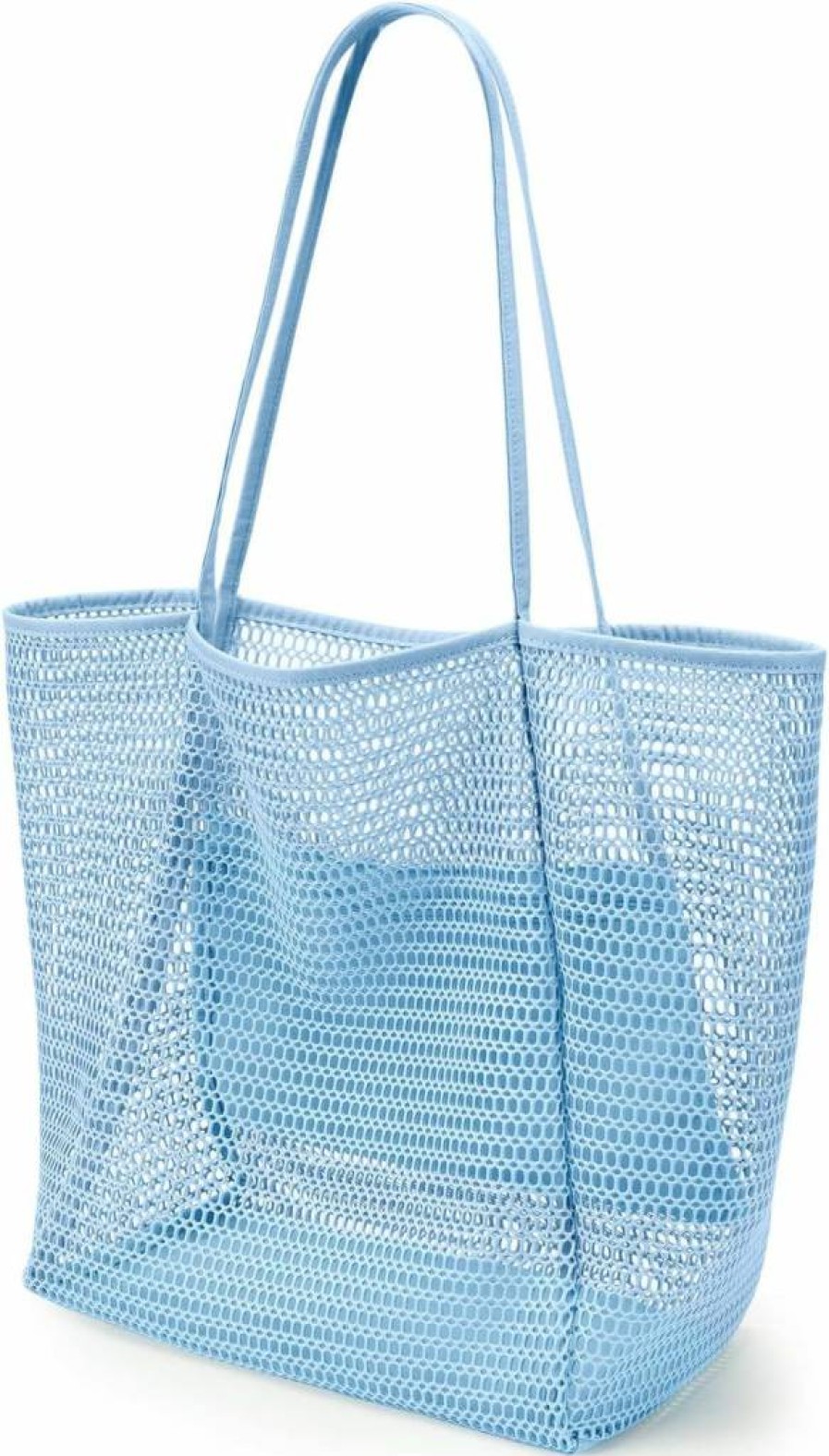 KALIDI Foldable Nylon Mesh Beach Tote Bag for Women - 23L Lightweight Shoulder Bag for Vacation, Picnic, and Casual Use