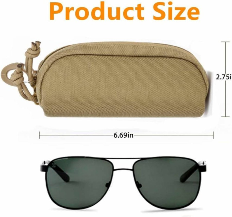 Peminkoo Tactical Molle Eyeglasses Case - Shockproof Protective Glasses Holder with Belt Clip for Portable Eyewear Storage
