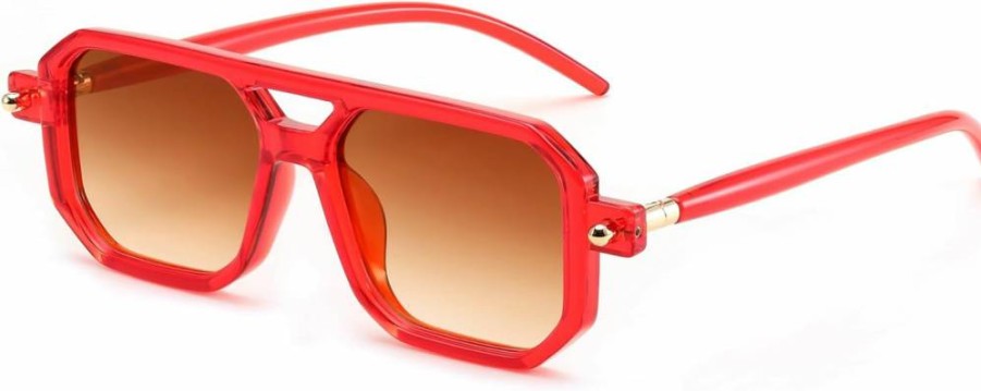 FEISEDY Retro 70s Square Aviator Sunglasses for Women & Men - Vintage Classic UV400 Protection Stylish Frame B2622