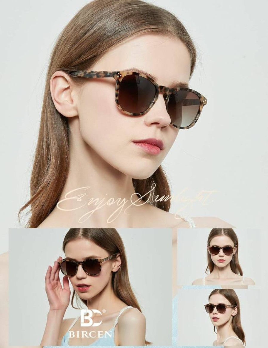 Bircenpro Women's Polarized Sunglasses UV400 Protection - Trendy Large Acetate Frame Fashion Shades BC2110