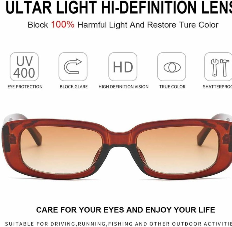 Dollger Retro Square Sunglasses for Women & Men – UV 400 Protection Fashion Sunglasses, Trendy Rectangle Frame