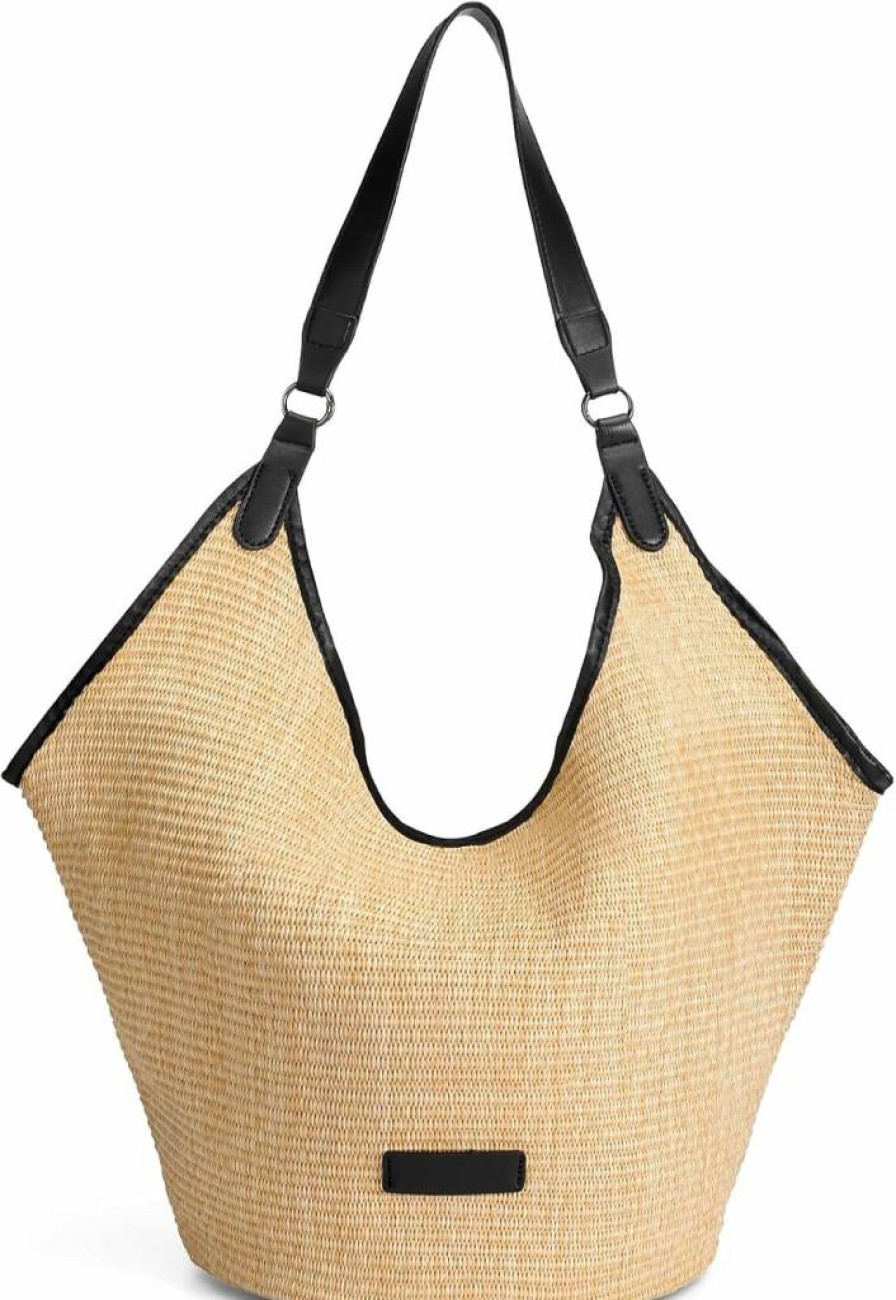 Pleneal Women's Crochet Beach Tote Bag - Soft Woven Shoulder Purse for Summer Vacation & Travel