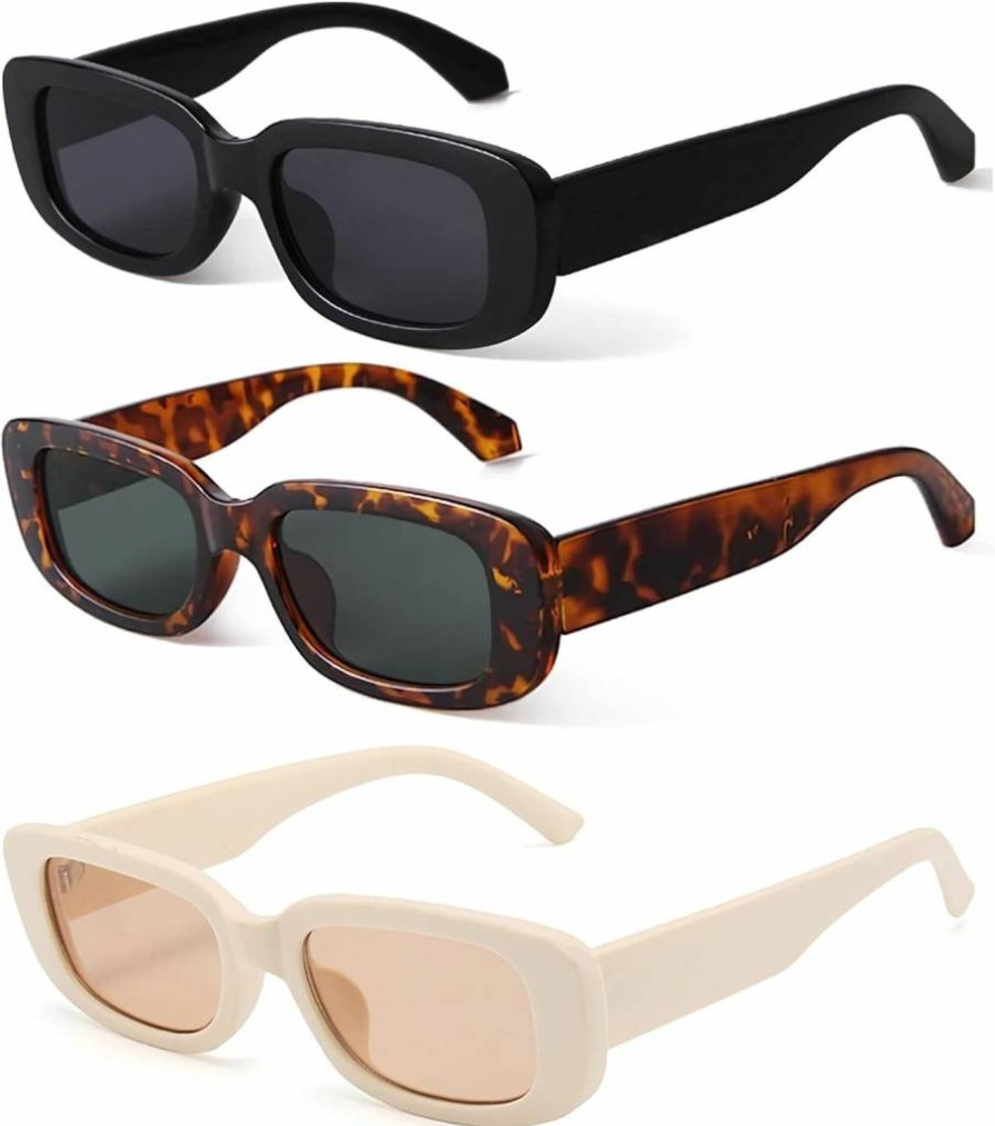 KUGUAOK Vintage Retro Square Sunglasses for Women & Men - UV Protection Polarized Lenses Classic Small Rectangle Frame