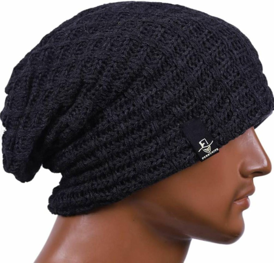 FORBUSITE Men's Oversized Slouchy Beanie Knit Cap for Winter and Summer - Soft Stretchable Unisex Skull Cap