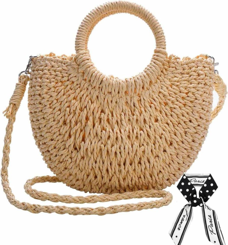 Dailyacc Woven Straw Shoulder Bag for Women - Beach Envelope Clutch Purse with Wallet