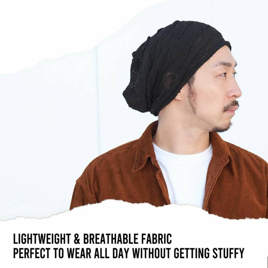 CHARM Lightweight Cotton Slouchy Beanie Hat for Men & Women - Summer Casual Stretchy Cap
