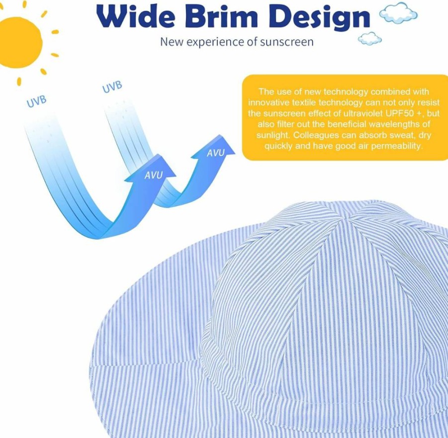 Zando UPF 50+ Baby Sun Hat for Boys & Girls 0-4T - Wide Brim Toddler Bucket Hat for Beach & Outdoor Sun Protection