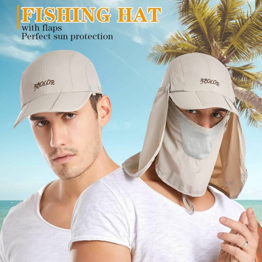 iColor UPF50+ Sun Hat for Men & Women - Foldable Fishing Cap with Neck Flap, Sun Protection Hat for Outdoor Activities