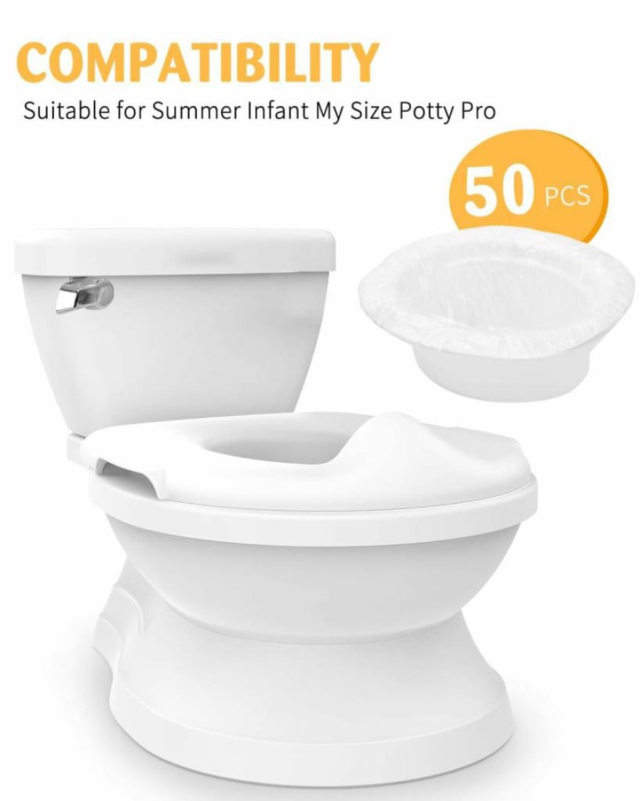 50 Pcs Tiga Potty Liners for Kids Toddlers, Disposable Toilet Seat Training Bags for Easy Cleanup, Compatible with Ingenuity Summer Infant My Size Potty Pro