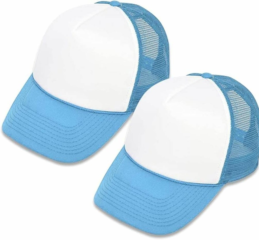 MR.R Snapback Trucker Hat - 2-Pack Sublimation Ready Polyester Mesh Caps, Adjustable Two-Tone Summer Hats for Men & Women