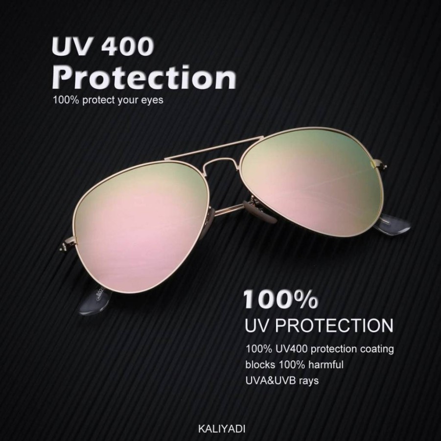 KALIYADI Polarized Aviator Sunglasses for Men & Women - UV Protection Classic Driving Glasses