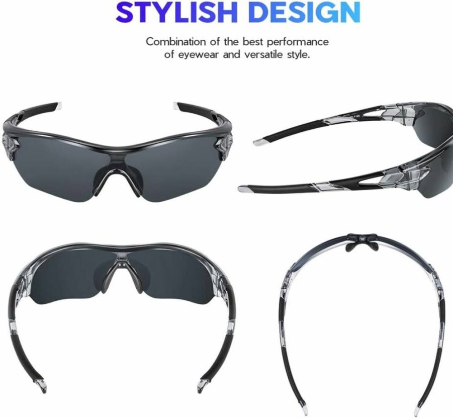 BEACOOL Polarized Sports Sunglasses for Men & Women - UV Protection for Running, Cycling, Golf, Fishing & Driving