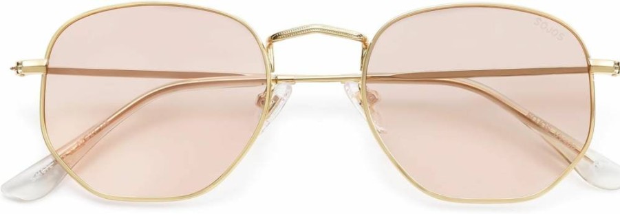 SOJOS Square Polarized Sunglasses for Women & Men - Small Hexagonal Frame UV Protection Shades SJ1072