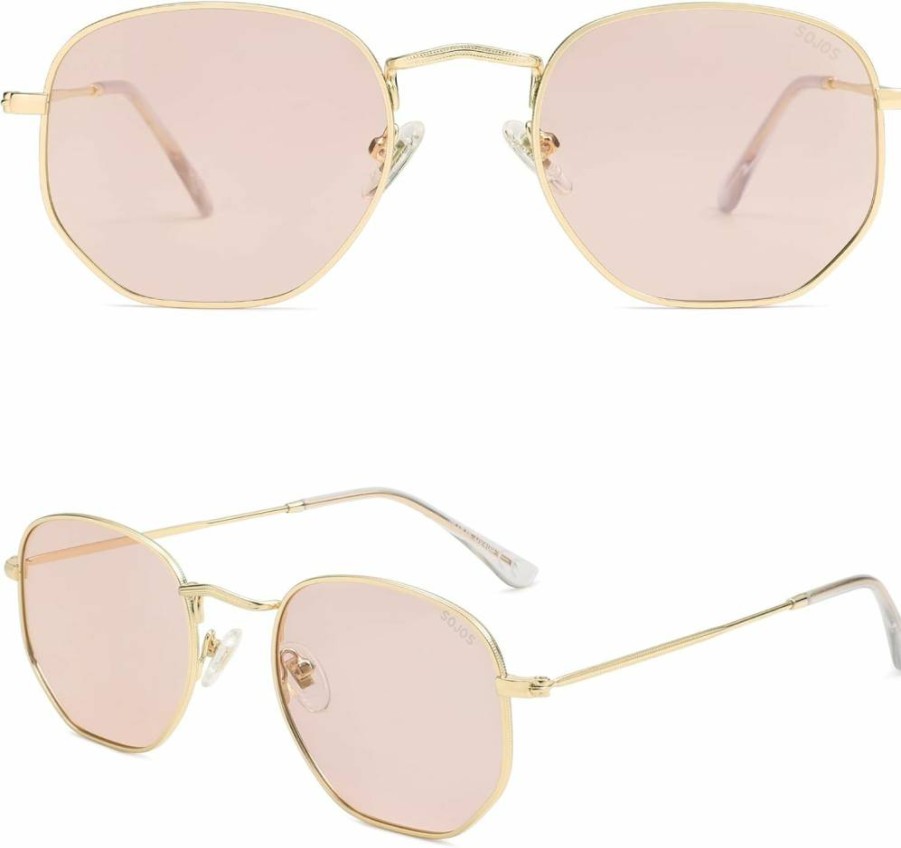 SOJOS Square Polarized Sunglasses for Women & Men - Small Hexagonal Frame UV Protection Shades SJ1072