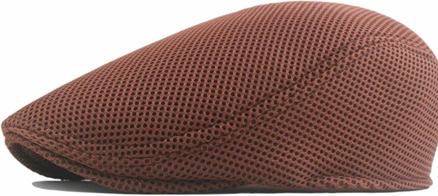 Meioro Men's Summer Breathable Mesh Flat Cap - Ivy Newsboy Beret, Gatsby Style Irish Cabbie Driving Hat for Full Head Coverage