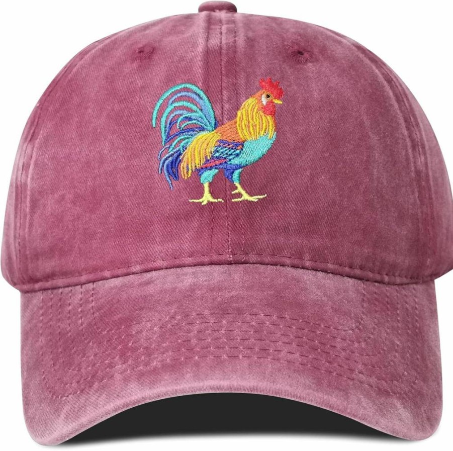 Hepandy Rooster Embroidered Baseball Cap - Stylish Animal Design Hat for Men and Women