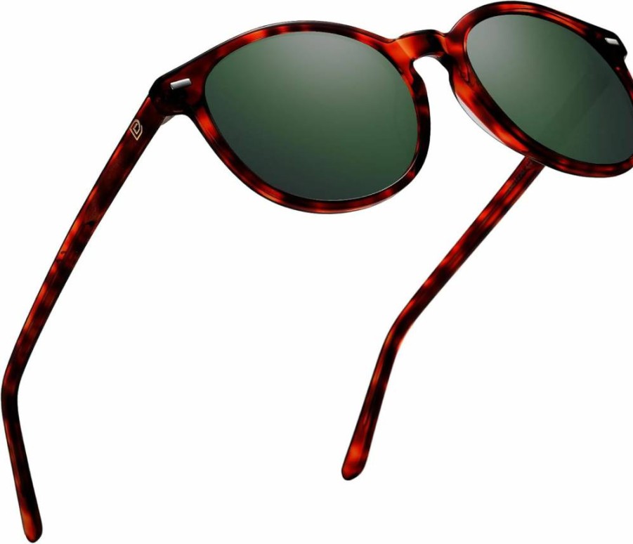 DUCO Retro Round Polarized Sunglasses for Women - Vintage UV400 Protection Shades DC1230