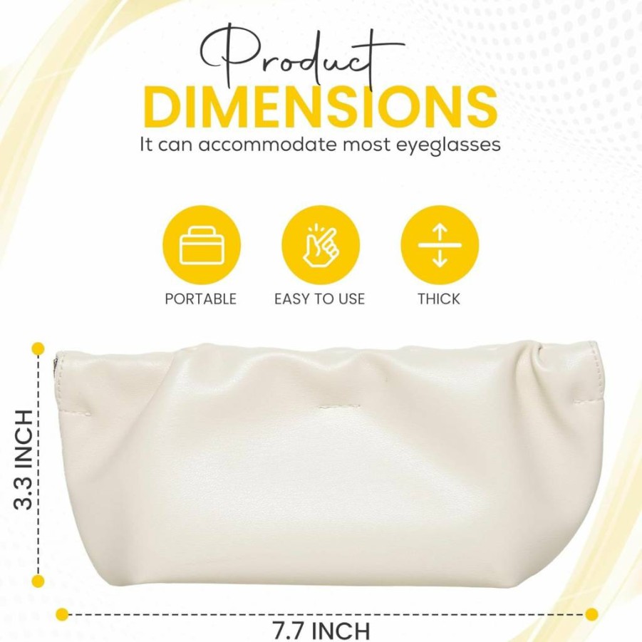 COMF-PRO Premium Soft PU Leather Sunglasses Case - Portable Squeeze Top Eyewear Pouch for Glasses Storage (2 Pack)