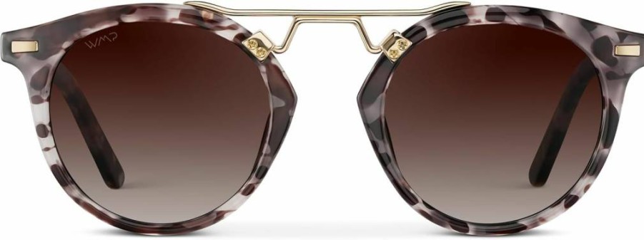 WearMe Pro Women's Vintage Sunglasses – Retro Round Polarized Double-Bridge UV Protection Shades