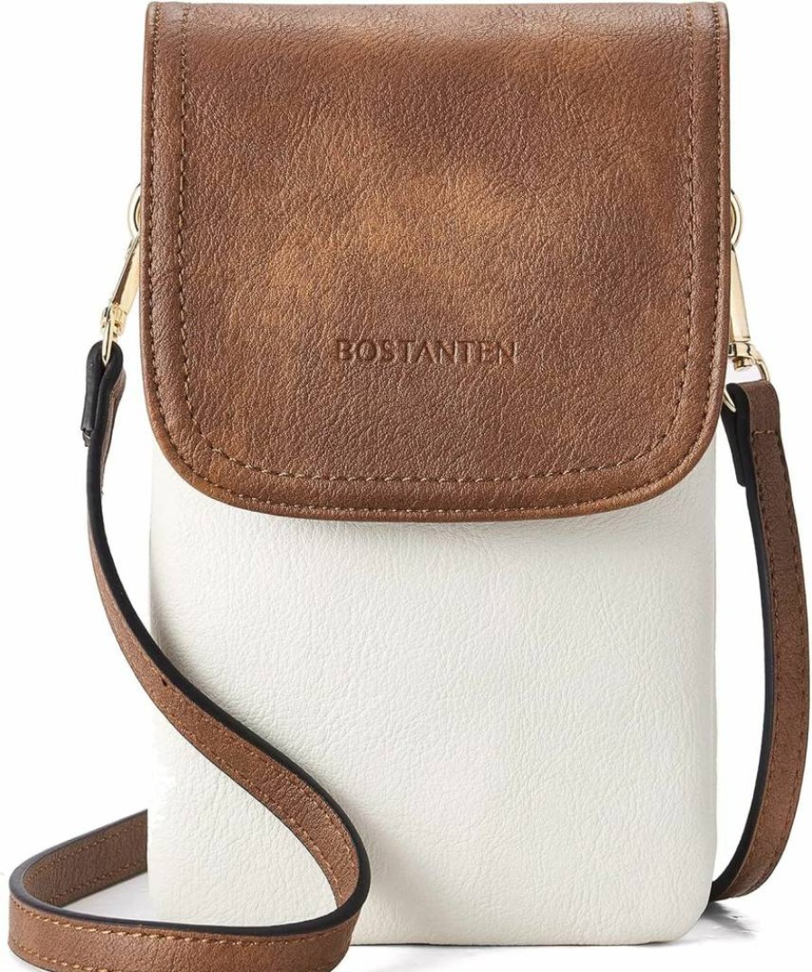 BOSTANTEN Vegan Leather Crossbody Bag for Women - Adjustable Strap Designer Phone Purse & Wallet