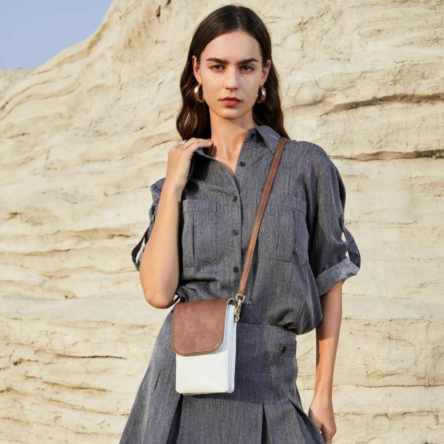 BOSTANTEN Vegan Leather Crossbody Bag for Women - Adjustable Strap Designer Phone Purse & Wallet