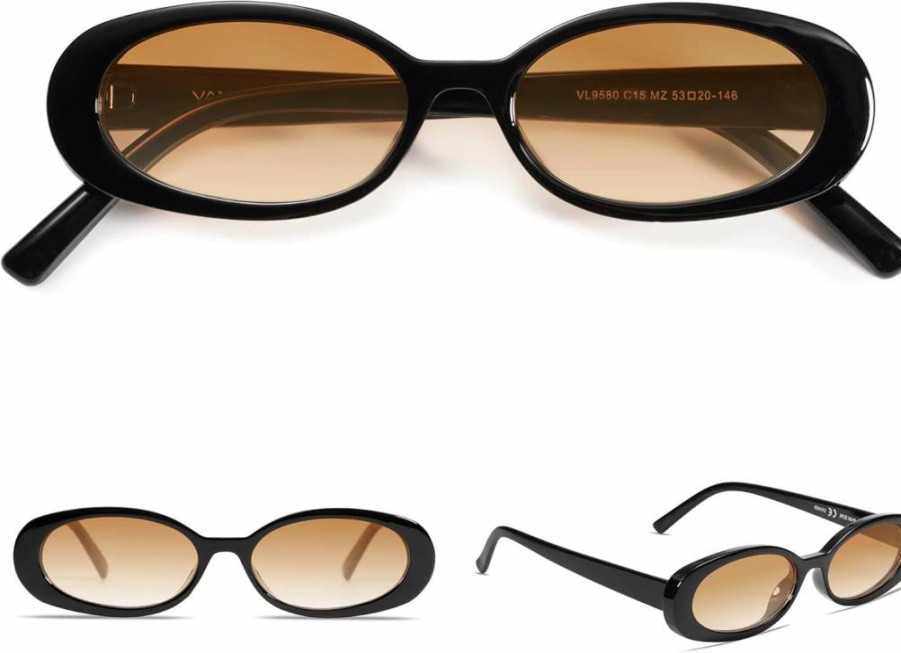 VANLINKER VL9580 Retro 90s Oval Sunglasses for Women & Men – Polarized Small Frame Vintage Style