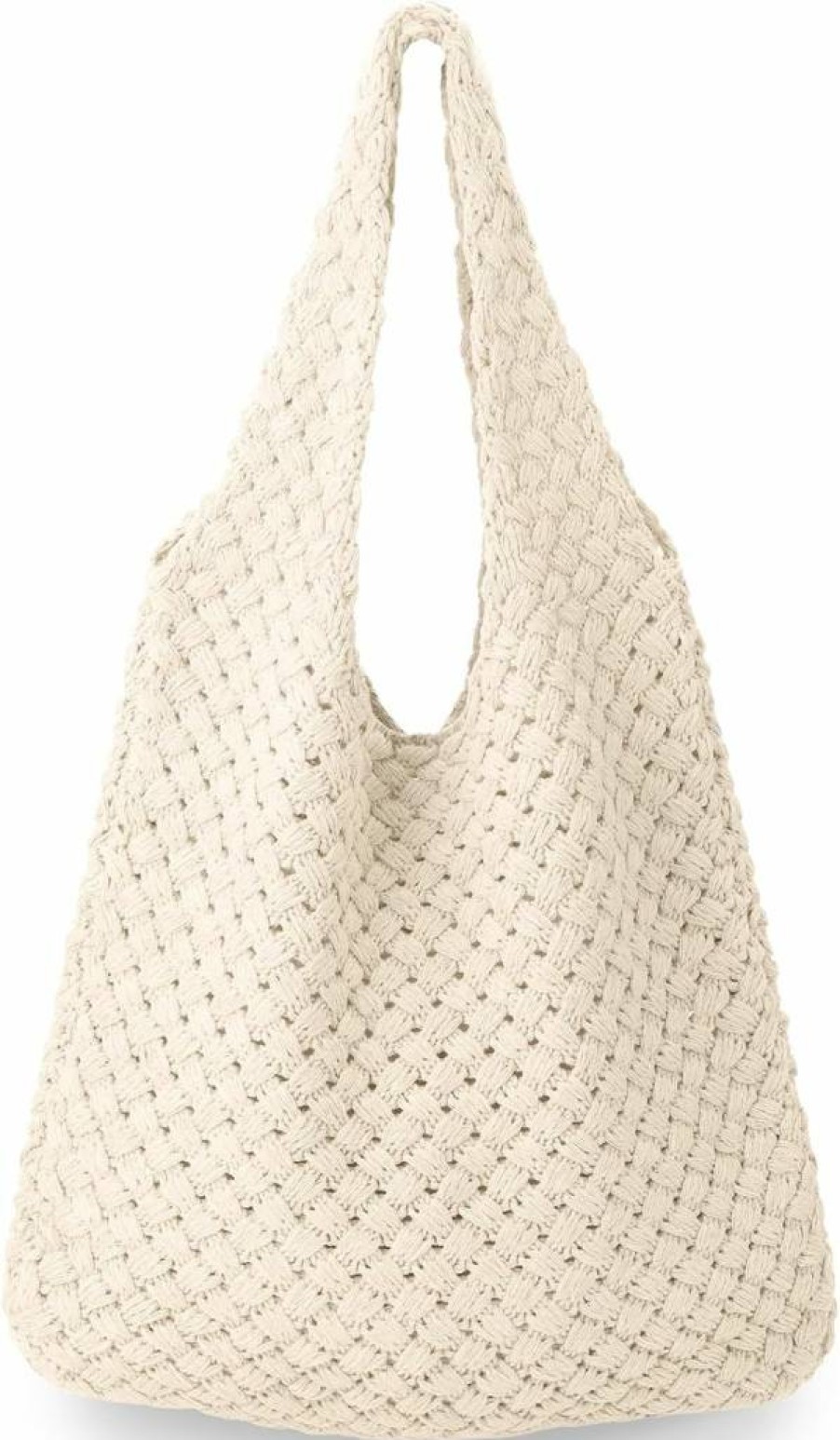 Haitisan Women's Crochet Beach Tote Bag - Bohemian Knit Handbag for Summer