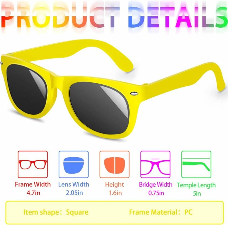 INNOCHEER Kids UV400 Protection Sunglasses - Neon Party Eyewear for Boys & Girls, Ideal for Birthday Gifts, Outdoor Activities & Party Favors
