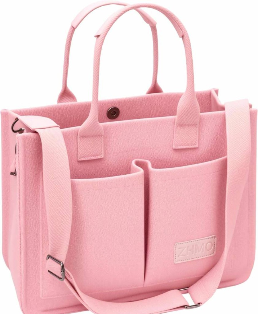 ZHMO Large Canvas Tote Bag for Women with Multiple Compartments - Stylish Crossbody Work Purse, Laptop Book Bag & Spacious Handbag Satchel