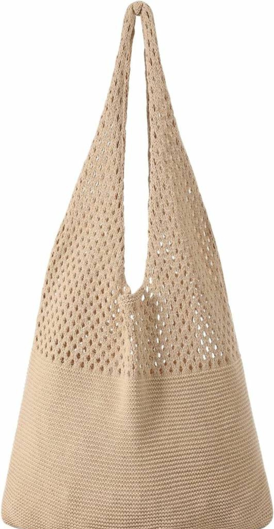 Premillow Crochet Beach Tote Bag for Women - Stylish Mesh Summer Shoulder Bag, Boho Vacation Beach Bag