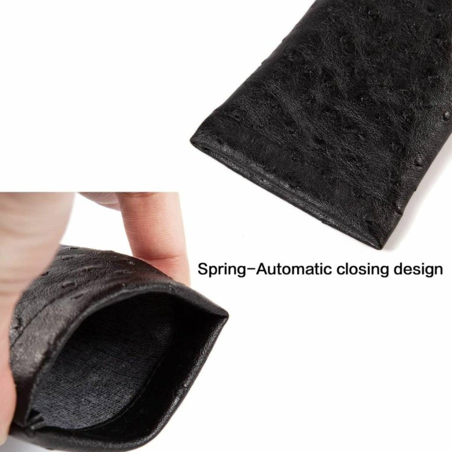 TRIUMPH VISION Leather Sunglasses Pouch Holder - 3 Pack Spring Storage Case for Glasses, Eyewear Accessories