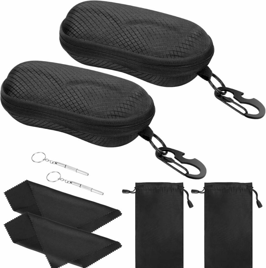 MoKo Semi-Hard Shell Sunglasses Case with Metal Hook - Durable Protective Eyewear Holder for Men & Women