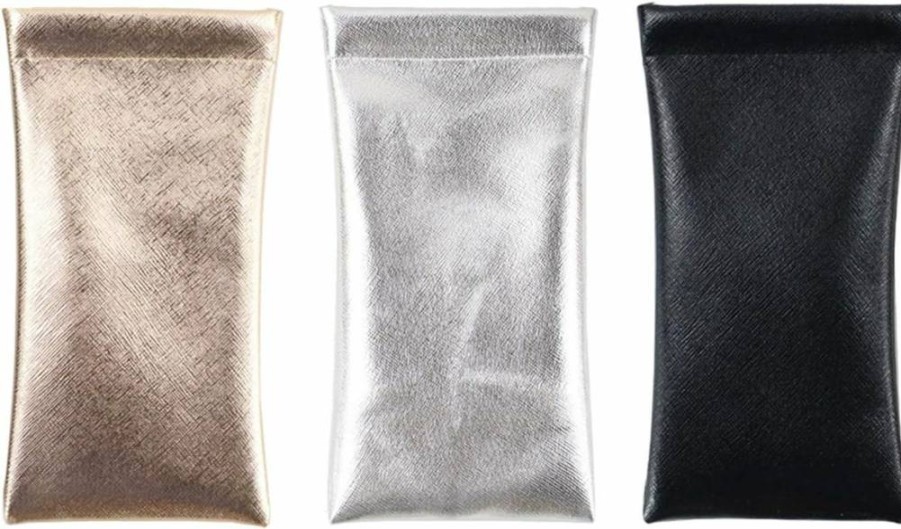 Outman 3-Pack Squeeze Top Eyeglass Cases - Durable Sunglasses Pouch & Holder for Glasses Storage