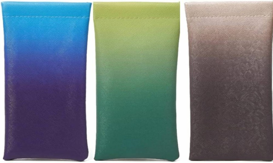 Outman 3-Pack Squeeze Top Eyeglass Cases - Durable Sunglasses Pouch & Holder for Glasses Storage