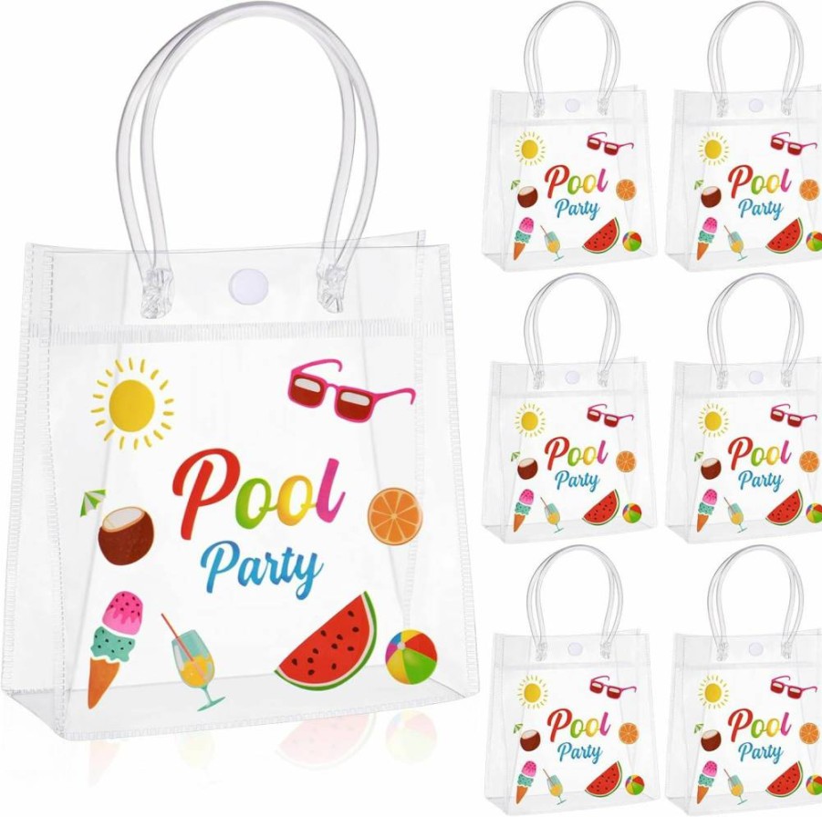 Sweetude 24-Piece Summer Pool Party Favor Gift Bags - Beach Birthday Supplies, Hawaiian Luau Decorations, Swimming Party Essentials for Kids & Adults