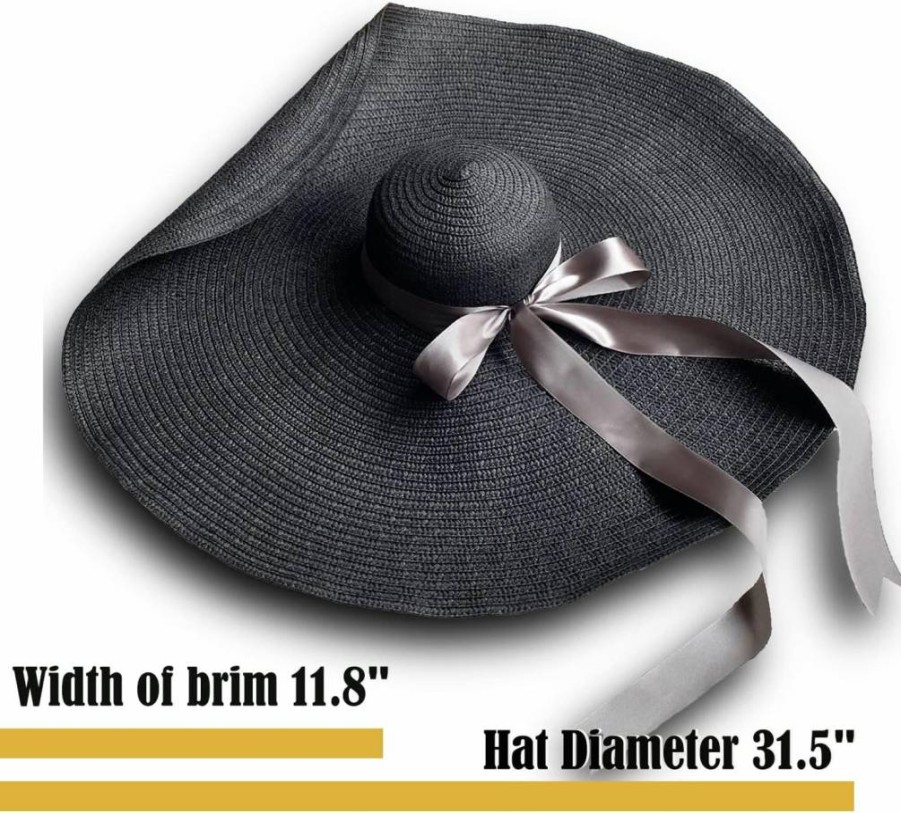 KEYDUACU Wide Brim Foldable Sun Hat for Women - 31.5 Inch UV Protection Summer Beach Travel Hat