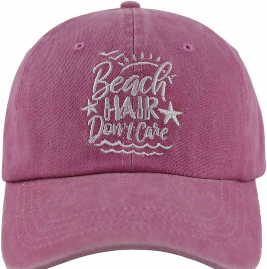 HHNLB Embroidered Washed Cotton Baseball Cap - Adjustable Beach Hat for Women & Men