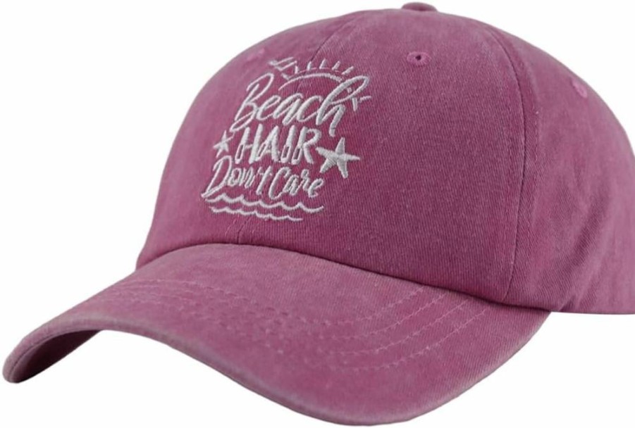 HHNLB Embroidered Washed Cotton Baseball Cap - Adjustable Beach Hat for Women & Men