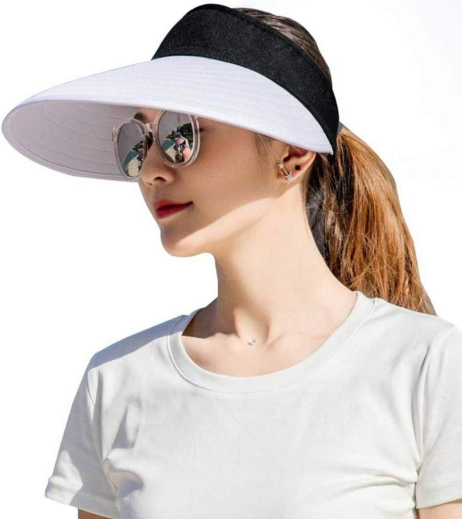 CAMOLAND Women's Sun Hat Wide Brim UV Protection Summer Beach Visor Cap for Outdoor Travel