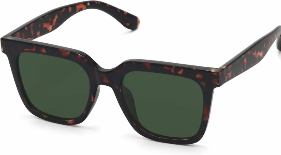 Fozono Large Square Polarized Sunglasses for Women & Men – Retro UV400 Protection, Classic Trendy Unisex Design